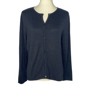 Style & Co. Collection‎ Cardigan Sweater Womens MP Medium Petite Black Sparkly